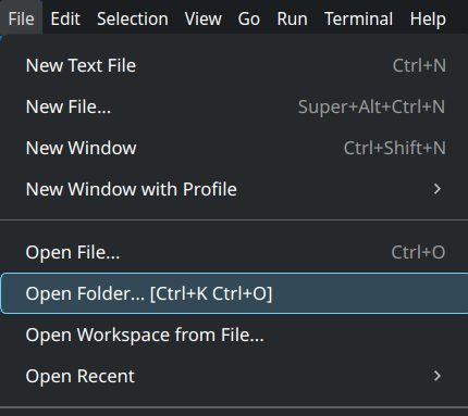 Open Folder Dropdown Option